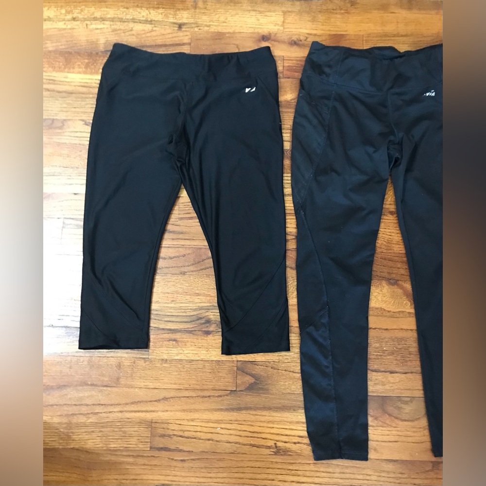 Ladies Black Avia Stretch Leggings Pants
1 Ankle Length & 1 Capri
Stretch Waist - Picture 4 of 8